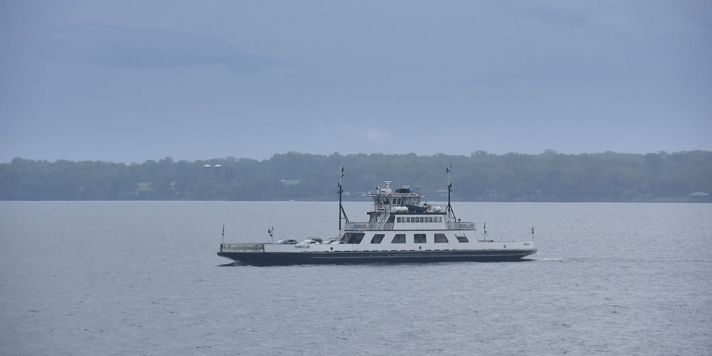 Plattsburgh lake and boat