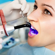 woman getting dental sealants